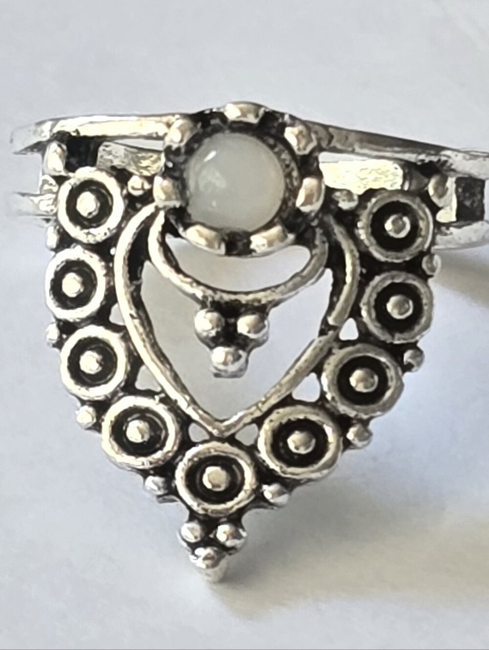 MARCASITE SHIELD VINTAGE LOOK  TURQUOISE CABECHON NEW SIZE 6 RING